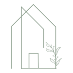 White and Black Outline Flower House Logo -2